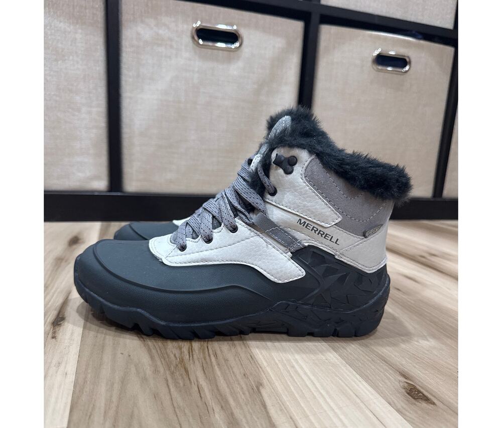 Merrell Aurora 6 Ice+ Waterproof Winter boots Ash Blk Faux Fur Women's Size 7